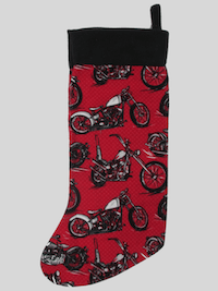 Motorcycle Christmas Stocking - Easy Rider Red